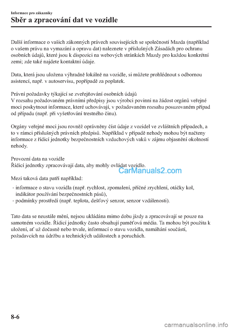 MAZDA MODEL 2 2019  Návod k obsluze (in Czech) ��D�O�