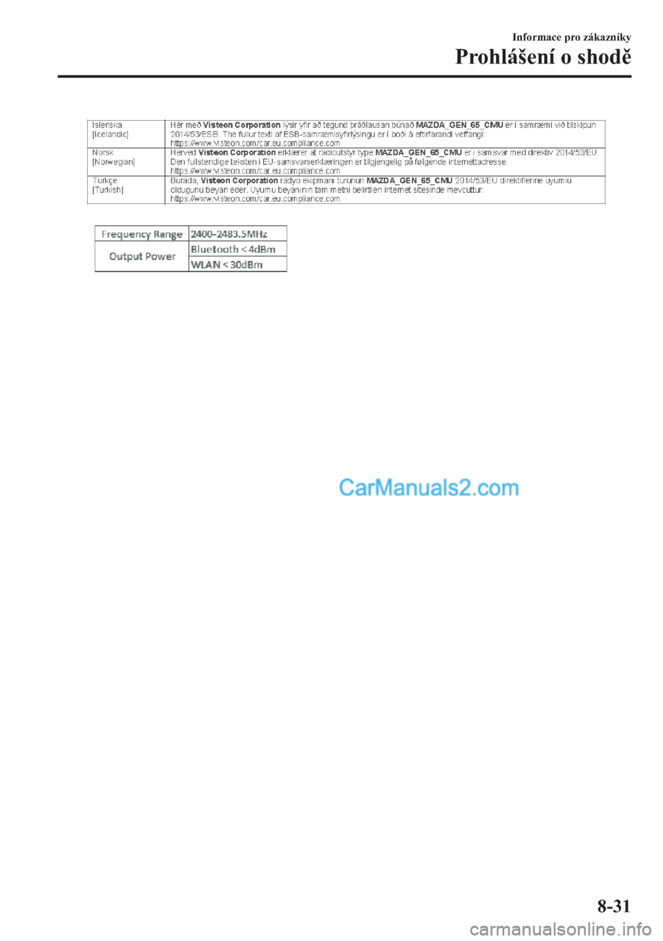 MAZDA MODEL 2 2019  Návod k obsluze (in Czech) �,�Q�I�R�U�P�D�F�H��S�U�R��]�i�N�D�]�Q�t�N�\
�3�U�R�K�O�i�
