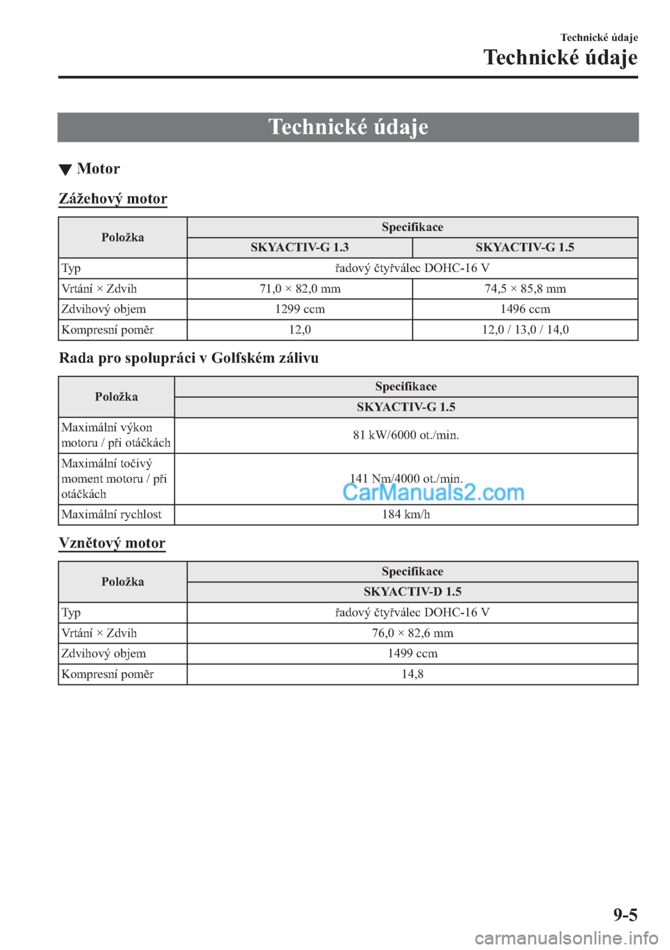 MAZDA MODEL 2 2019  Návod k obsluze (in Czech) �7�H�F�K�Q�L�F�N�p��~�G�D�M�H
▼�0�R�W�R�U
�=�i�