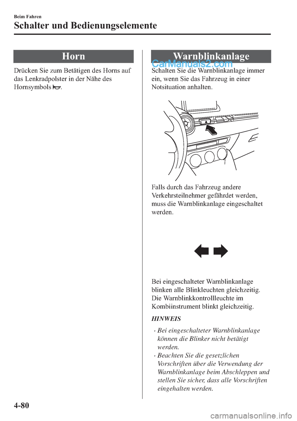 MAZDA MODEL 2 2018  Betriebsanleitung (in German) �+�R�U�Q
��U�