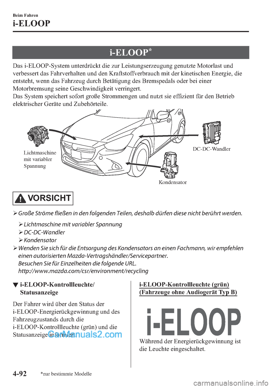 MAZDA MODEL 2 2018  Betriebsanleitung (in German) �L��(�/�2�2�3�
��D�V��L��(�/�2�2�3��6�\�V�W�H�P��X�Q�W�H�U�G�U�