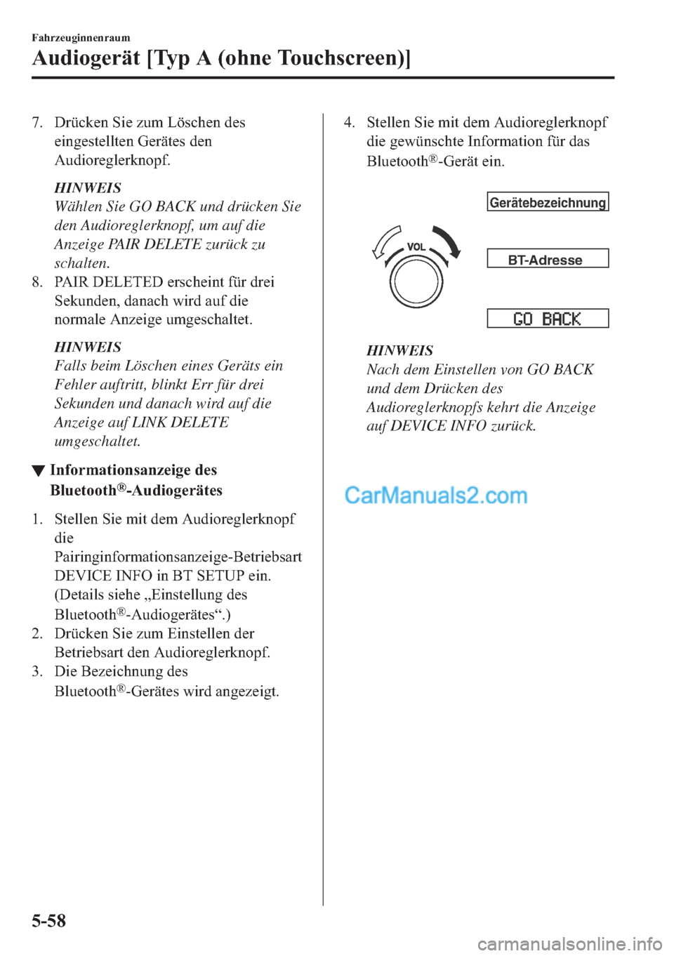 MAZDA MODEL 2 2018  Betriebsanleitung (in German) �� ��U�