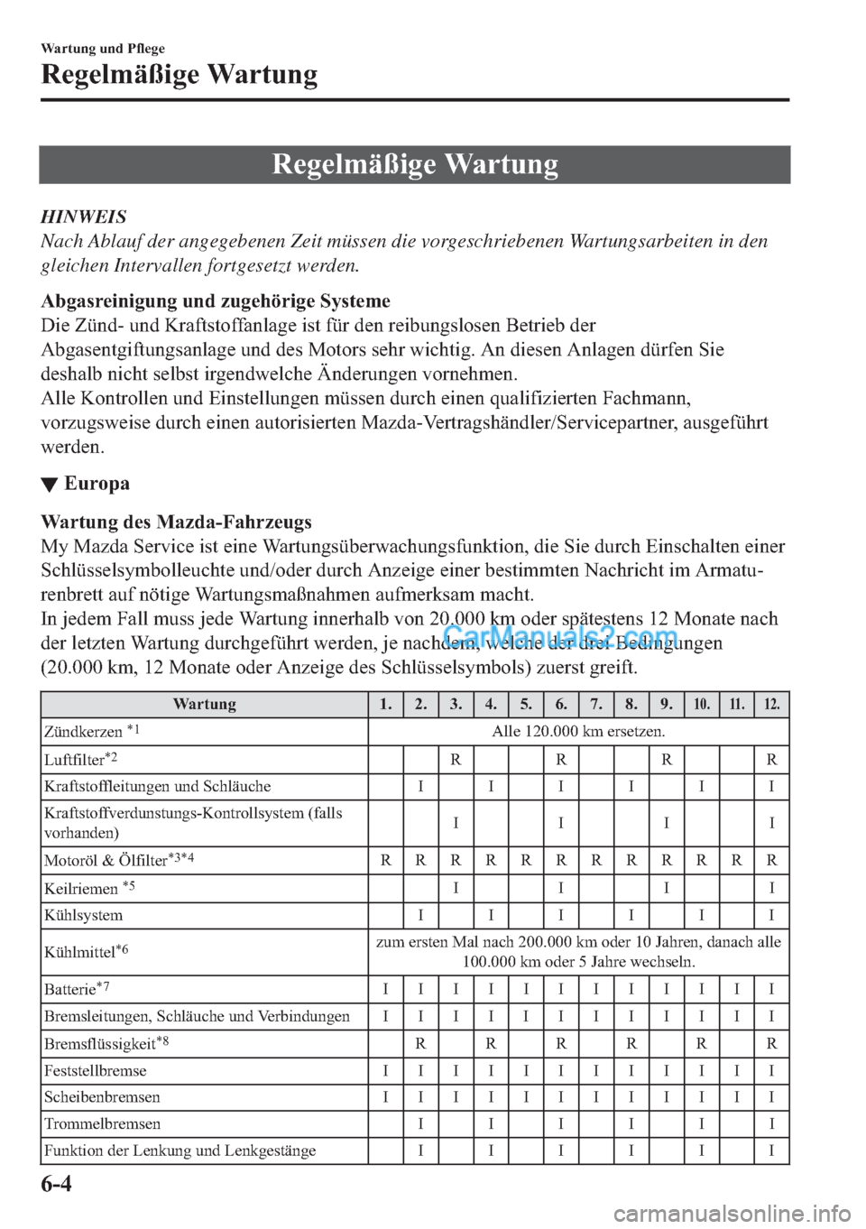 MAZDA MODEL 2 2018  Betriebsanleitung (in German) �5�H�J�H�O�P�l�