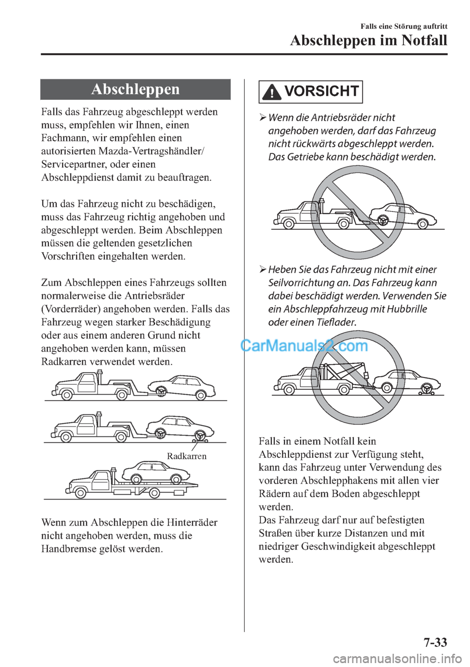 MAZDA MODEL 2 2018  Betriebsanleitung (in German) �$�E�V�F�K�O�H�S�S�H�Q
�)�D�O�O�V��G�D�V��)�D�K�U�]�H�X�J��D�E�J�H�V�F�K�O�H�S�S�W��Z�H�U�G�H�Q
�P�X�V�V���H�P�S�I�H�K�O�H�Q��Z�L�U��,�K�Q�H�Q���H�L�Q�H�Q
�)�D�F�K�P�D�Q�Q���Z�L�U��H�P�S�