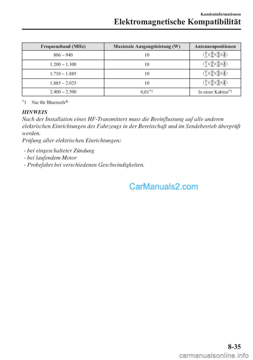 MAZDA MODEL 2 2018  Betriebsanleitung (in German) �)�U�H�T�X�H�Q�]�E�D�Q�G���0�+�]� �0�D�[�L�P�D�O�H��$�X�V�J�D�Q�J�V�O�H�L�V�W�X�Q�J���:� �$�Q�W�H�Q�Q�H�Q�S�R�V�L�W�L�R�Q�H�Q
�����