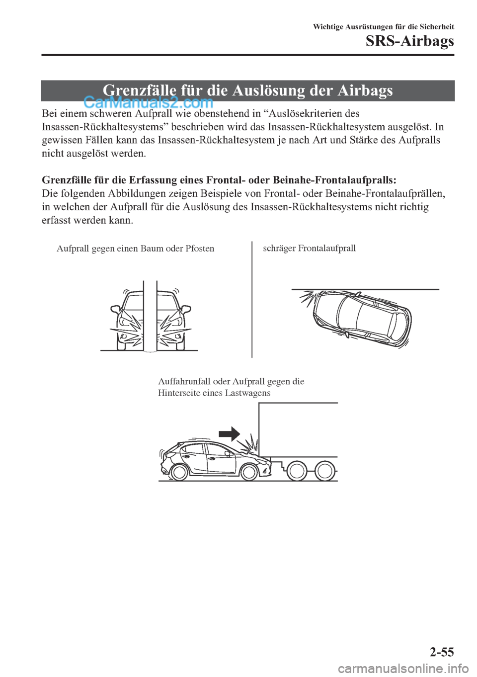 MAZDA MODEL 2 2018  Betriebsanleitung (in German) �*�U�H�Q�]�I�l�O�O�H��I�