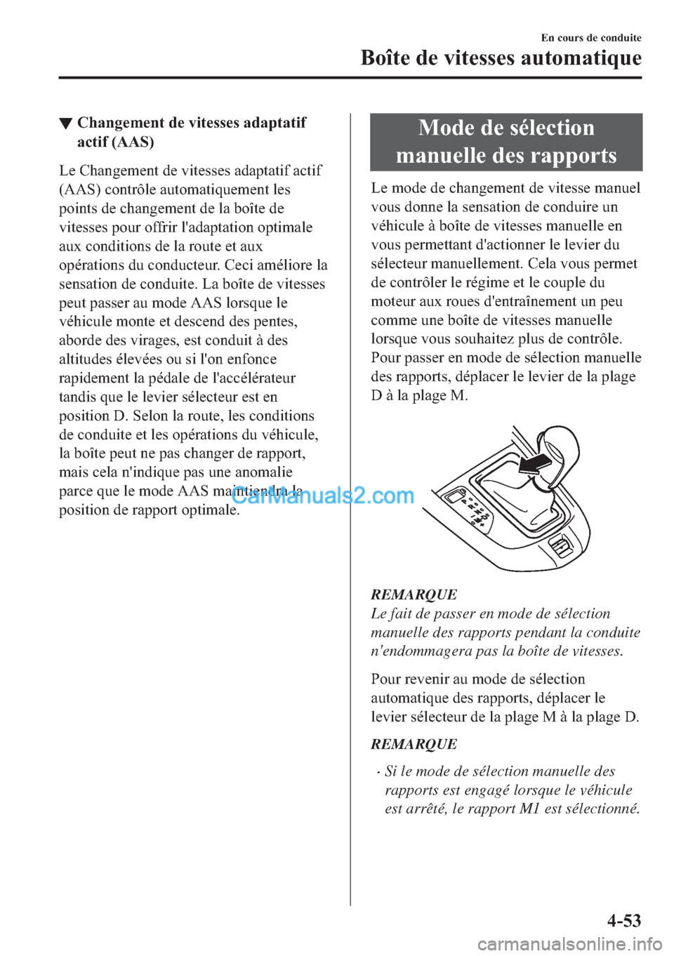 MAZDA MODEL 2 2018  Manuel du propriétaire (in French) ▼�&�K�D�Q�J�H�P�H�Q�W��G�H��Y�L�W�H�V�V�H�V��D�G�D�S�W�D�W�L�I
�D�F�W�L�I���$�$�6�
�/�H��&�K�D�Q�J�H�P�H�Q�W��G�H��Y�L�W�H�V�V�H�V��D�G�D�S�W�D�W�L�I��D�F�W�L�I
��$�$�6���F�R�Q�W�U�{�O