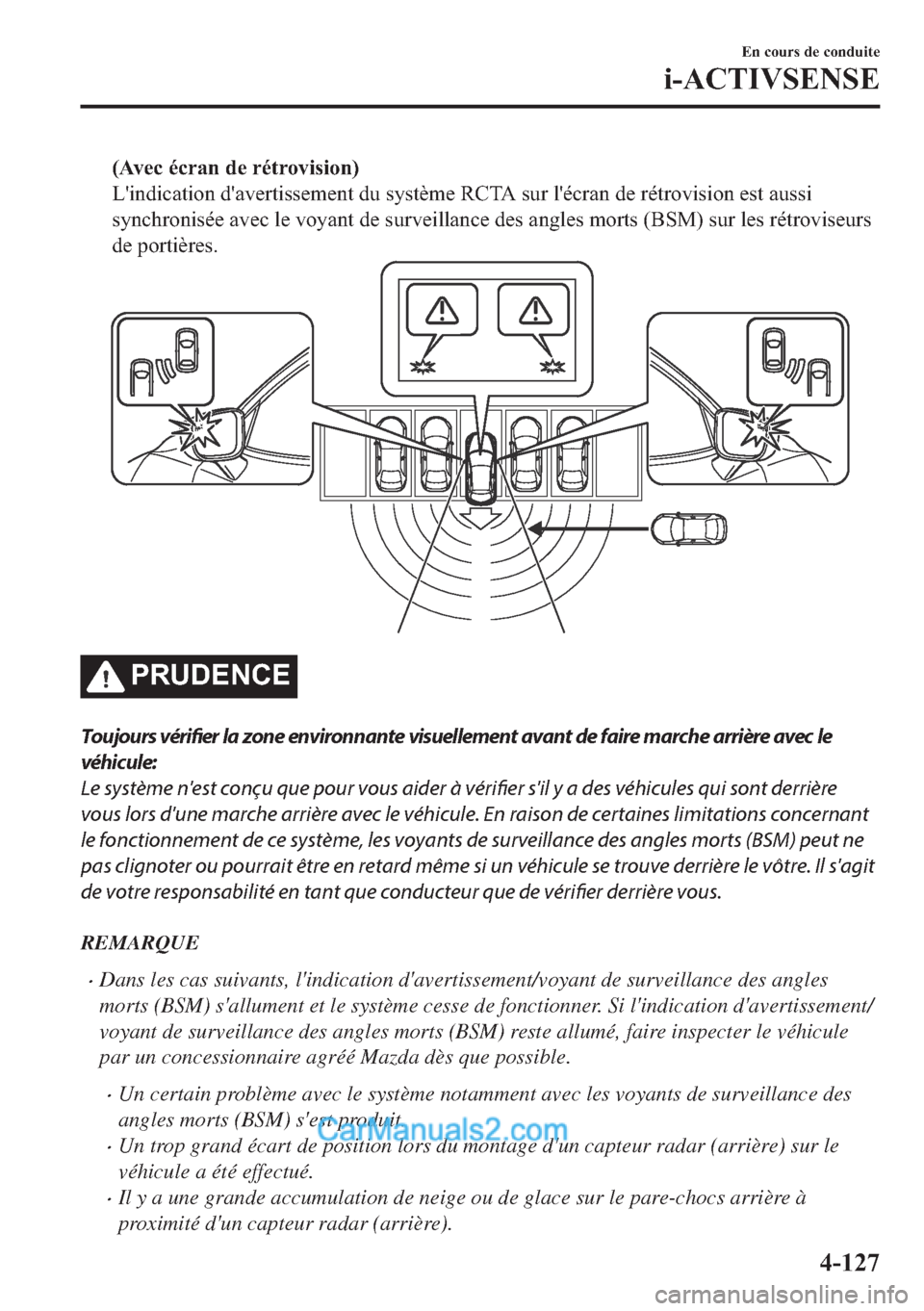 MAZDA MODEL 2 2018  Manuel du propriétaire (in French) ��$�Y�H�F��p�F�U�D�Q��G�H��U�p�W�U�R�Y�L�V�L�R�Q�
�/�
�L�Q�G�L�F�D�W�L�R�Q��G�
�D�Y�H�U�W�L�V�V�H�P�H�Q�W��G�X��V�\�V�W�q�P�H��5�&�7�$��V�X�U��O�
�p�F�U�D�Q��G�H��U�p�W�U�R�Y�L�V�L�R�Q��