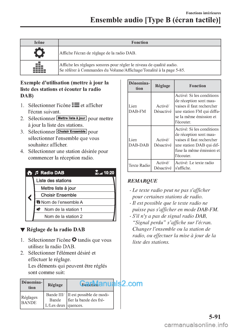 MAZDA MODEL 2 2018  Manuel du propriétaire (in French) �,�F�{�Q�H �)�R�Q�F�W�L�R�Q
�$�I�I�L�F�K�H��O�
�p�F�U�D�Q��G�H��U�p�J�O�D�J�H��G�H��O�D��U�D�G�L�R���$�%�
�$�I�I�L�F�K�H��O�H�V��U�p�J�O�D�J�H�V��V�R�Q�R�U�H�V��S�R�X�U��U�p�J�O�H�U��O�