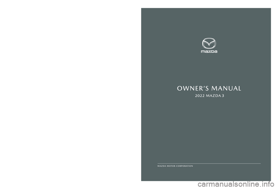 MAZDA MODEL 3 SEDAN 2022  Owners Manual 