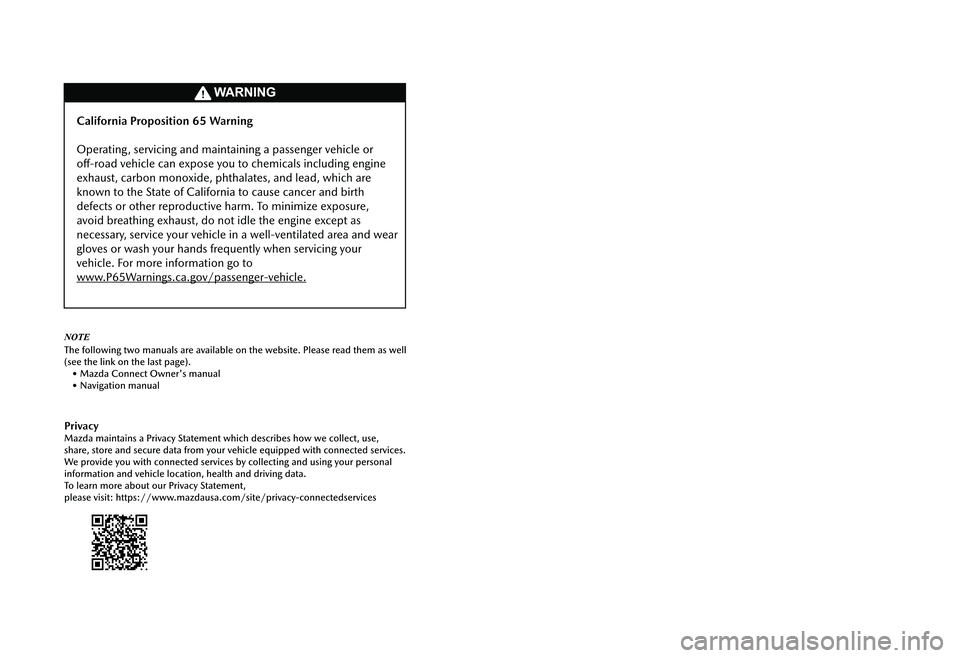 MAZDA MODEL MX-30 EV 2022  Owners Manual 