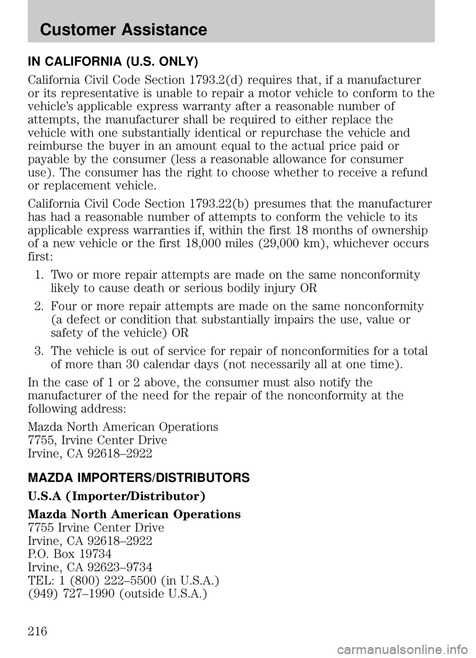 MAZDA MODEL B4000 CAB PLUS 4 TRUCK 2009  Owners Manual 