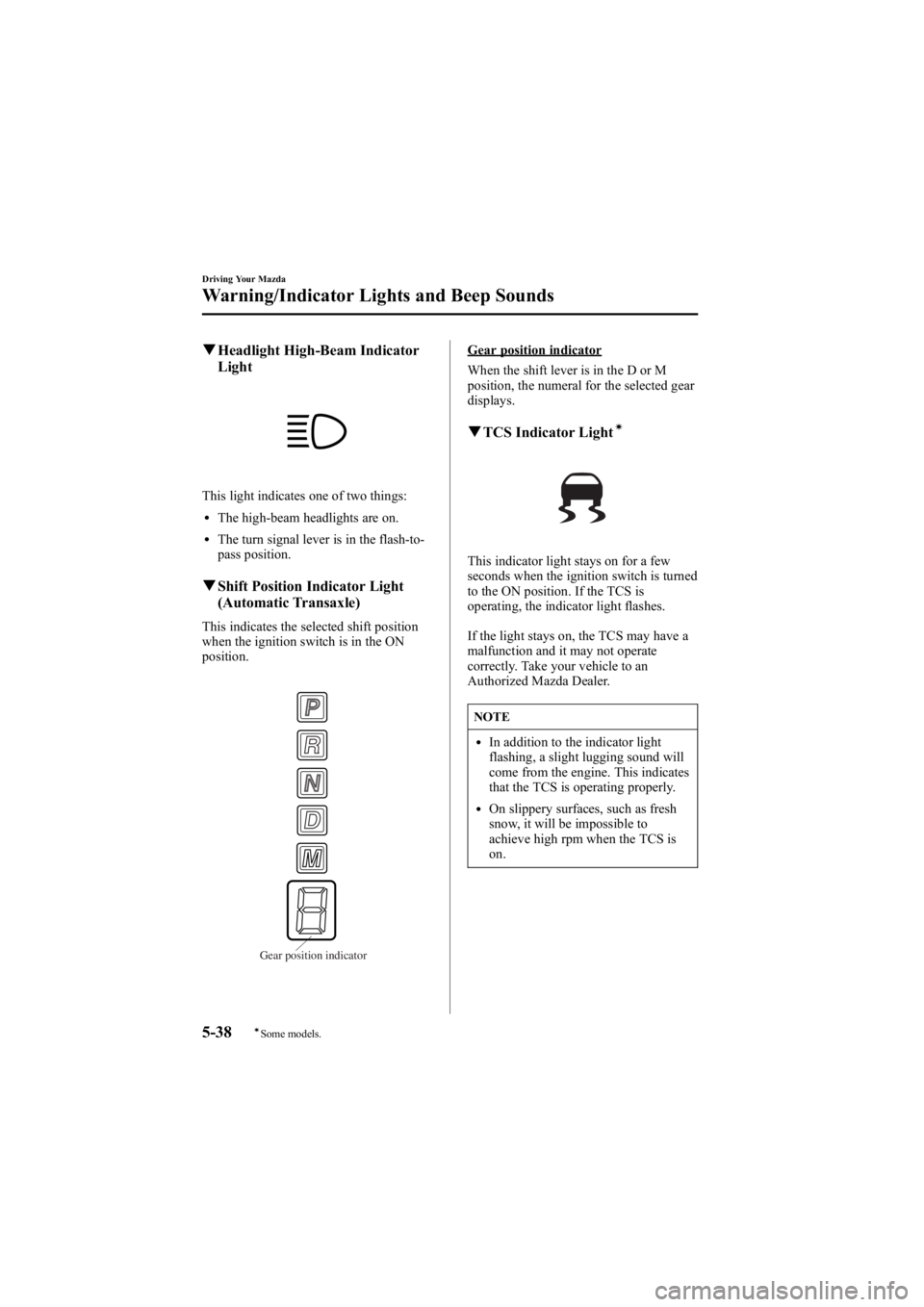 MAZDA MODEL 6 SPORT WAGON 2006  Owners Manual Black plate (172,1)
qHeadlight High-Beam Indicator
Light
This light indicates one of two things:
lThe high-beam headlights are on.
lThe turn signal lever is in the flash-to-
pass position.
qShift Posi