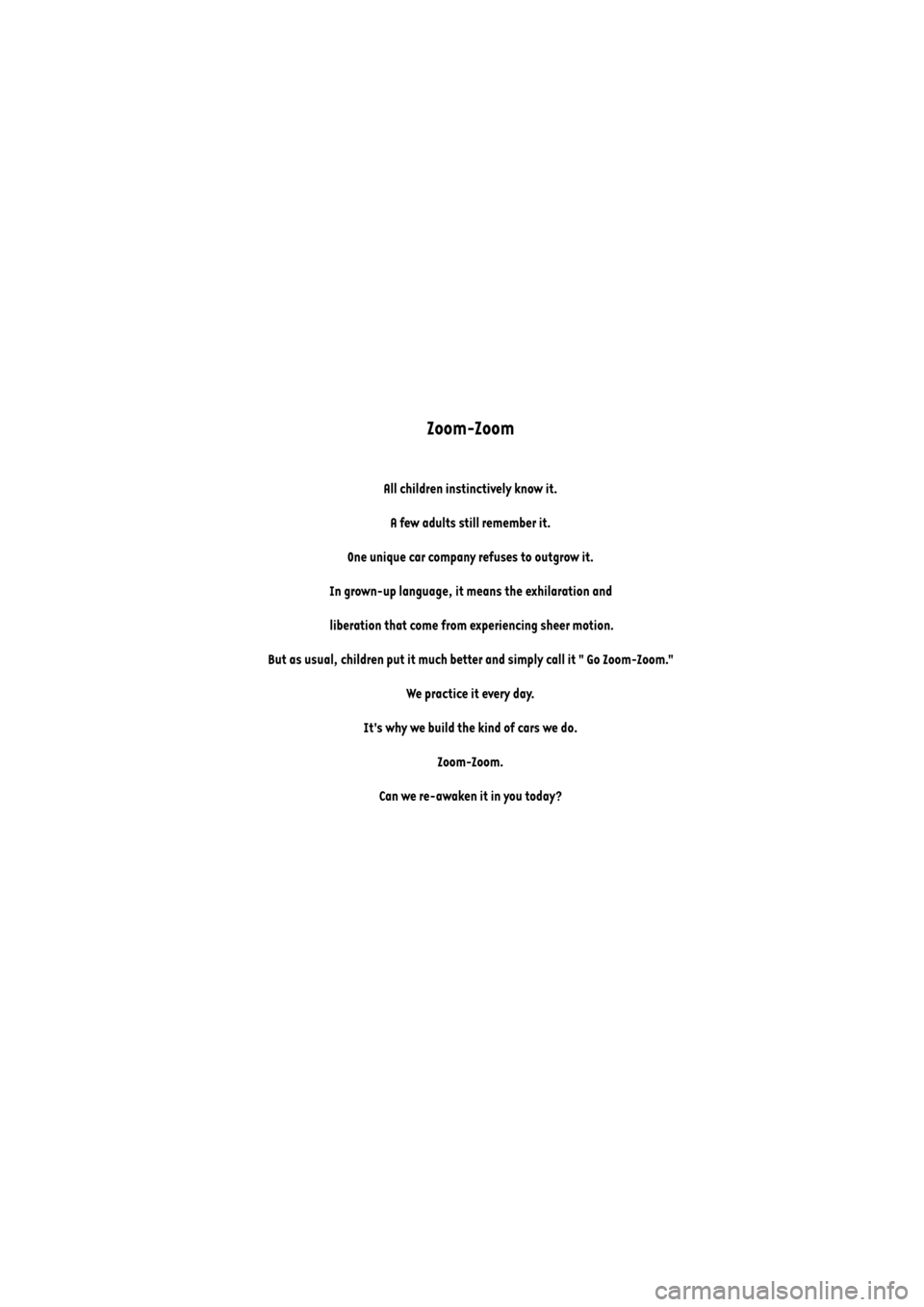 MAZDA MODEL 6 SPORT SEDAN 2005  Owners Manual Black plate (1,1)
Mazda6_8T55-EA-04G_Edition2 Page1
Monday, November 15 2004 1:52 PM
Form No.8T55-EA-04G 