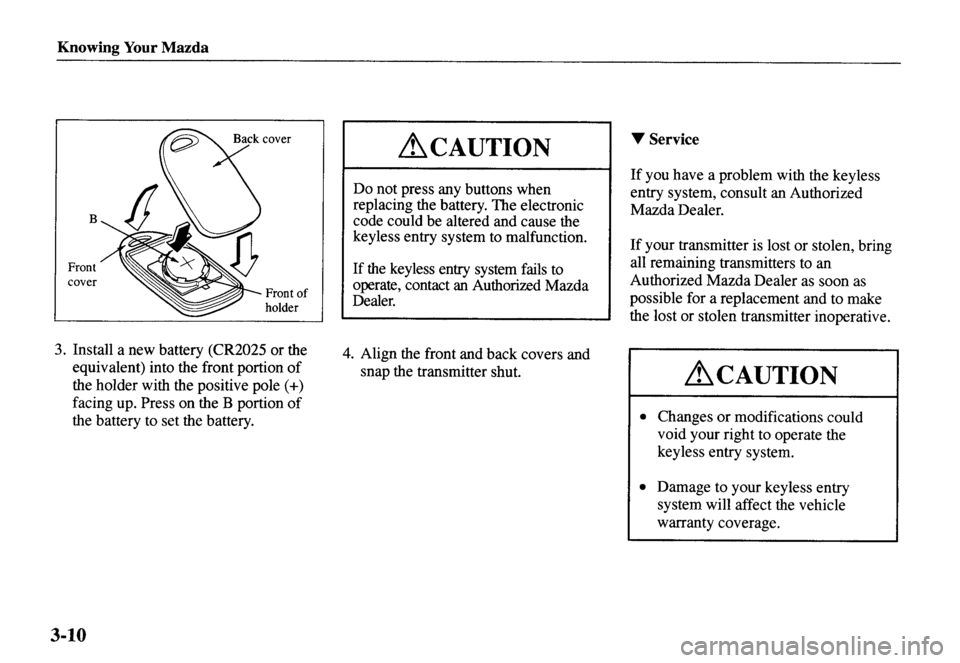 MAZDA MODEL MX-5 MIATA 2001 Workshop Manual MAZDA MODEL MX-5 MIATA 2001 Workshop Manual