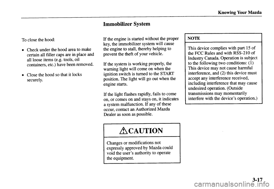 MAZDA MODEL MX-5 MIATA 2001 Workshop Manual MAZDA MODEL MX-5 MIATA 2001 Workshop Manual