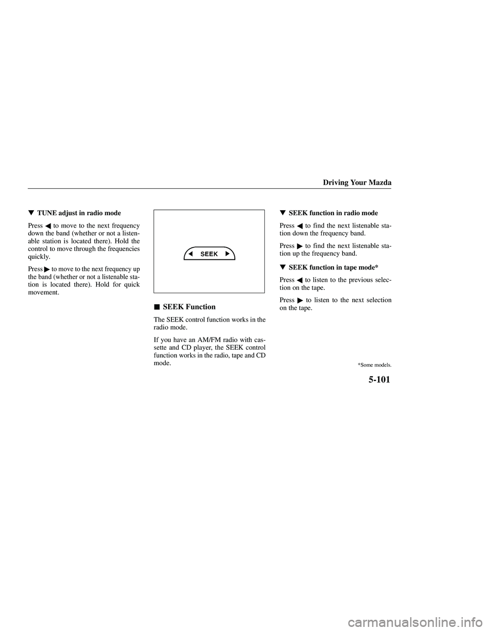 MAZDA MODEL B3000 4WD 2001 Owners Manual MAZDA MODEL B3000 4WD 2001 Owners Manual