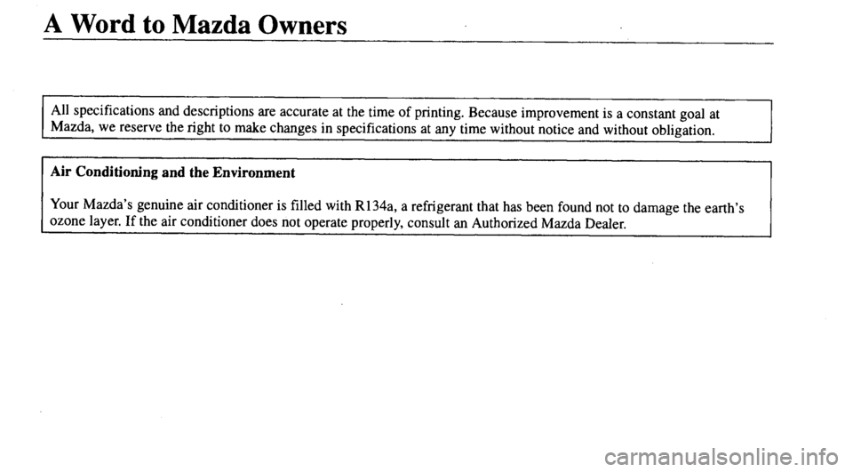 MAZDA MODEL 626 2000  Owners Manual 