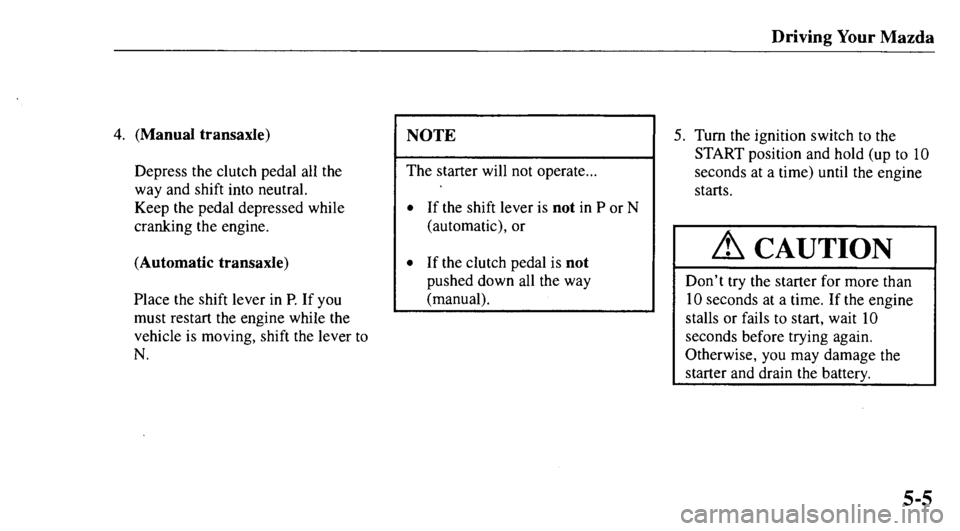 MAZDA MODEL 626 2000 Owners Manual MAZDA MODEL 626 2000 Owners Manual