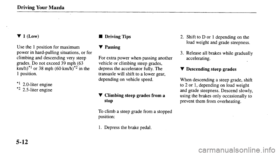 MAZDA MODEL 626 2000 Owners Manual MAZDA MODEL 626 2000 Owners Manual