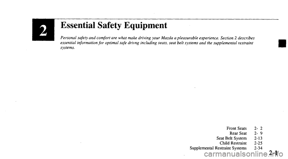 MAZDA MODEL 626 2000 User Guide 