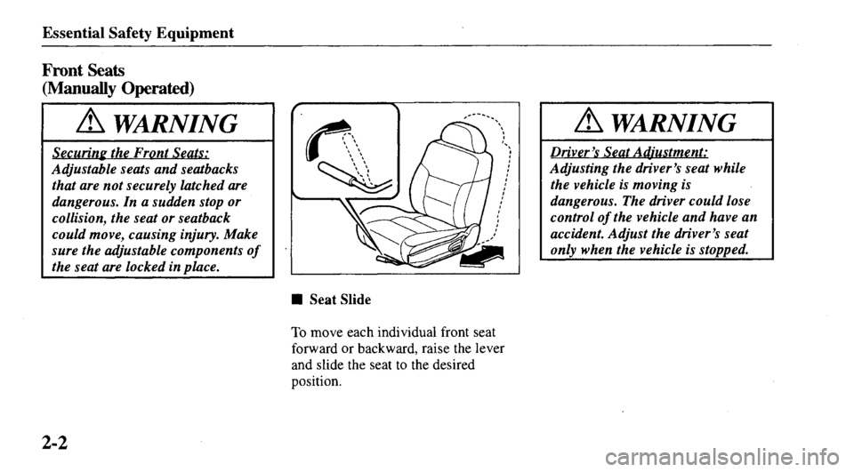 MAZDA MODEL 626 2000 User Guide 