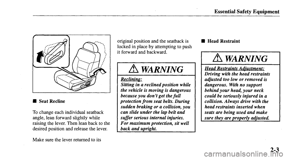 MAZDA MODEL 626 2000 User Guide 