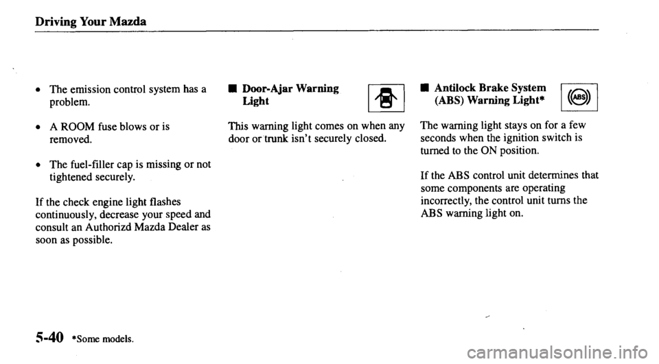 MAZDA MODEL 626 2000  Owners Manual 