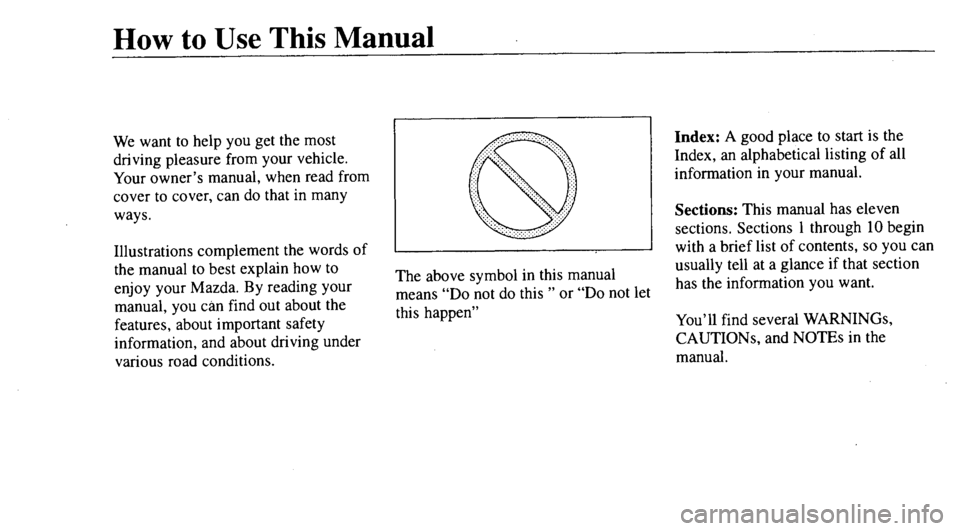 MAZDA MODEL 626 2000 Owners Manual MAZDA MODEL 626 2000 Owners Manual