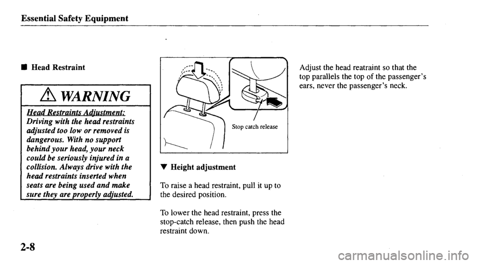 MAZDA MODEL 626 2000 Owners Manual 