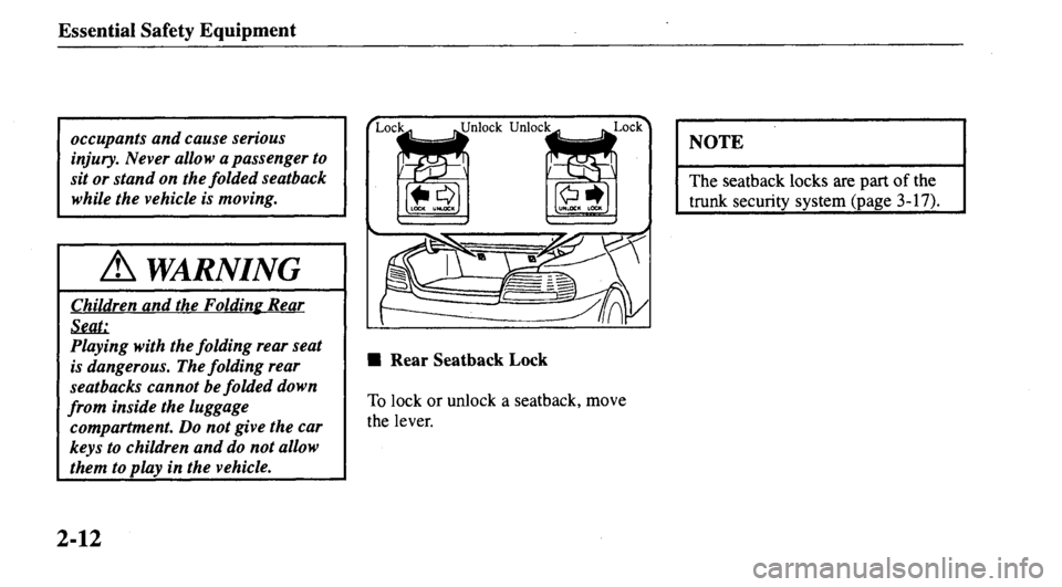 MAZDA MODEL 626 2000 Owners Manual 