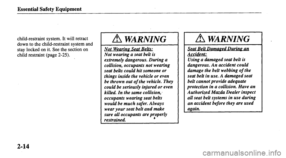 MAZDA MODEL 626 2000 Owners Manual 