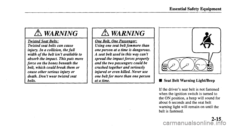 MAZDA MODEL 626 2000 Owners Manual 