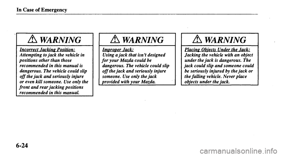 MAZDA MODEL 626 2000 Owners Manual MAZDA MODEL 626 2000 Owners Manual