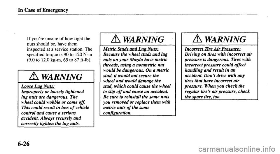 MAZDA MODEL 626 2000 Owners Manual MAZDA MODEL 626 2000 Owners Manual