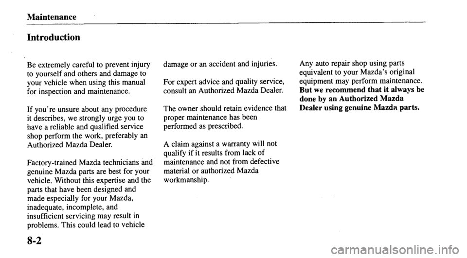 MAZDA MODEL 626 2000 Owners Manual MAZDA MODEL 626 2000 Owners Manual