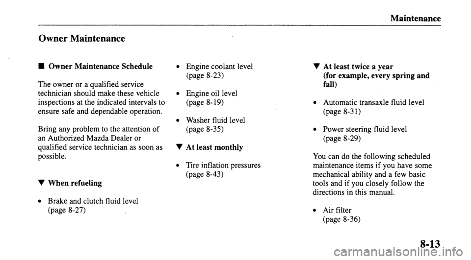 MAZDA MODEL 626 2000  Owners Manual 