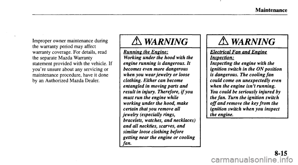 MAZDA MODEL 626 2000  Owners Manual 