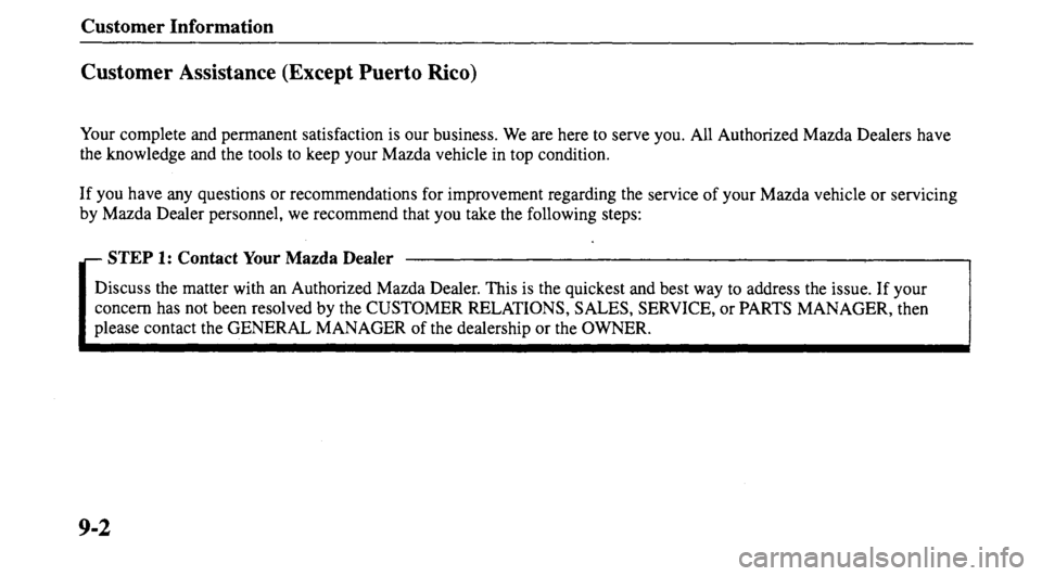 MAZDA MODEL 626 2000  Owners Manual 