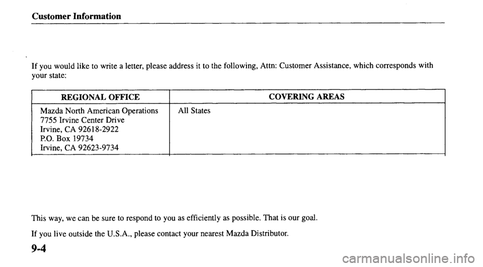MAZDA MODEL 626 2000  Owners Manual 