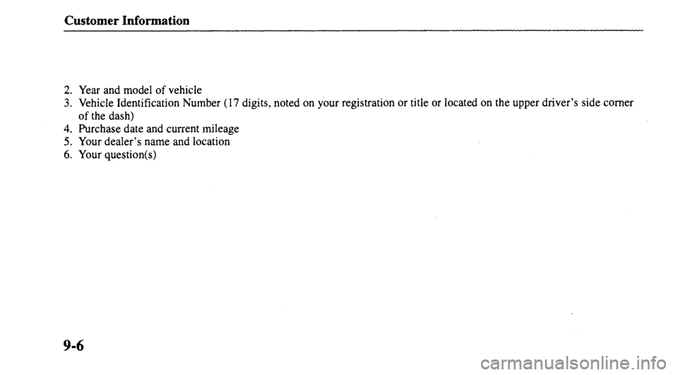 MAZDA MODEL 626 2000  Owners Manual 