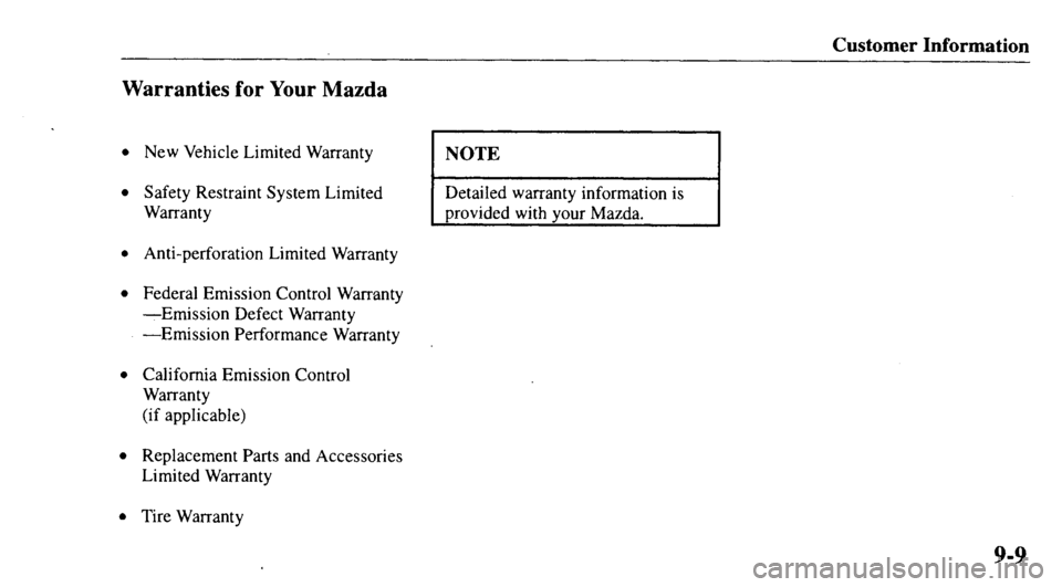 MAZDA MODEL 626 2000  Owners Manual 