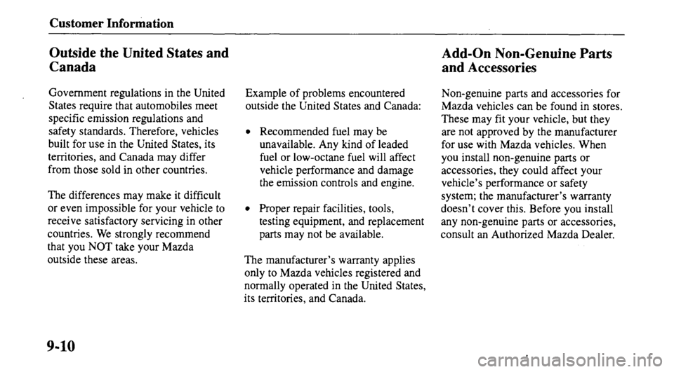 MAZDA MODEL 626 2000  Owners Manual 
