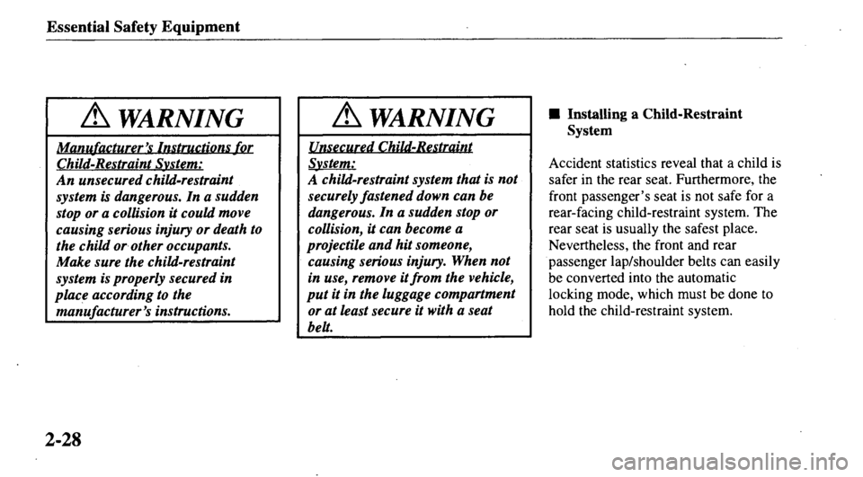 MAZDA MODEL 626 2000 Service Manual 