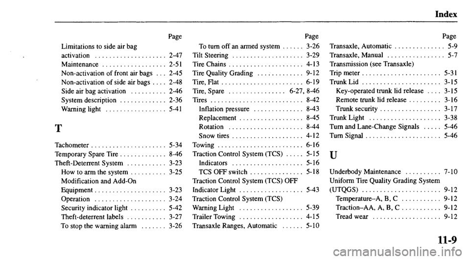 MAZDA MODEL 626 2000  Owners Manual 