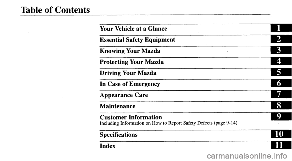 MAZDA MODEL 626 2000 Owners Manual MAZDA MODEL 626 2000 Owners Manual