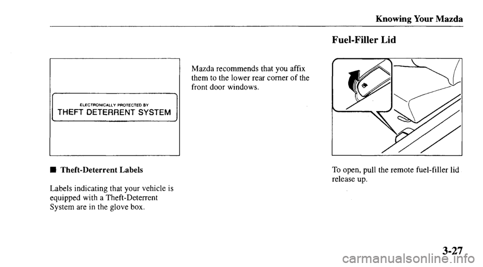 MAZDA MODEL 626 2000 Owners Manual MAZDA MODEL 626 2000 Owners Manual