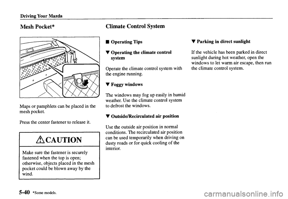 MAZDA MODEL MX-5 MIATA 2000 Owners Manual MAZDA MODEL MX-5 MIATA 2000 Owners Manual