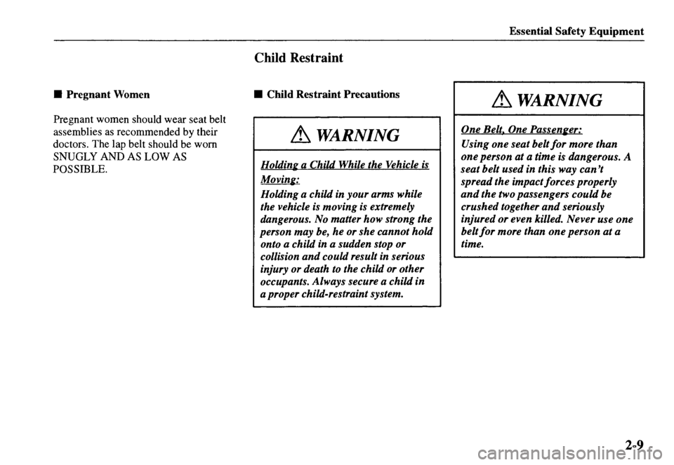 MAZDA MODEL MX-5 MIATA 2000 Owners Manual 