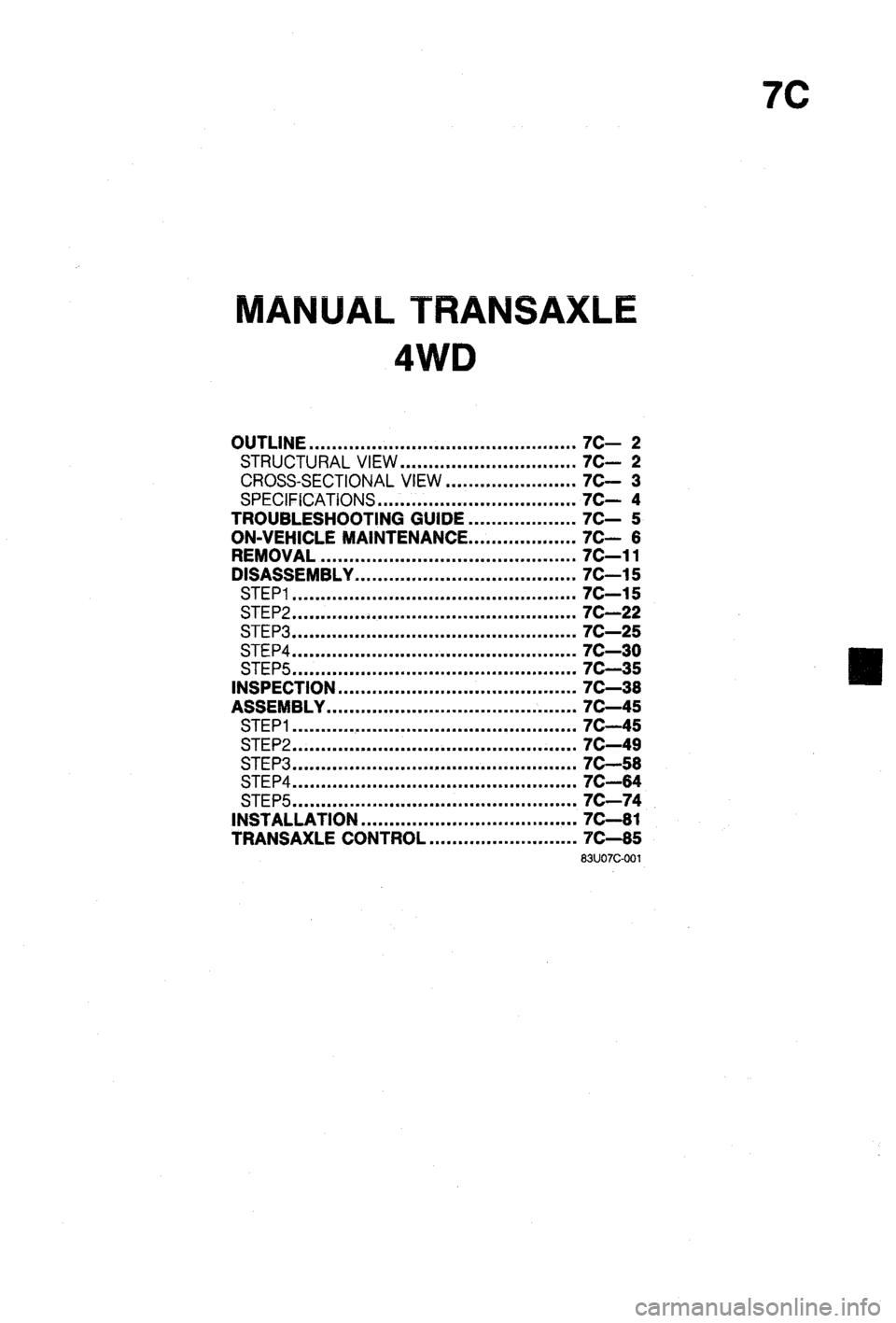MAZDA 323 1988 Workshop Manual MAZDA 323 1988 Workshop Manual